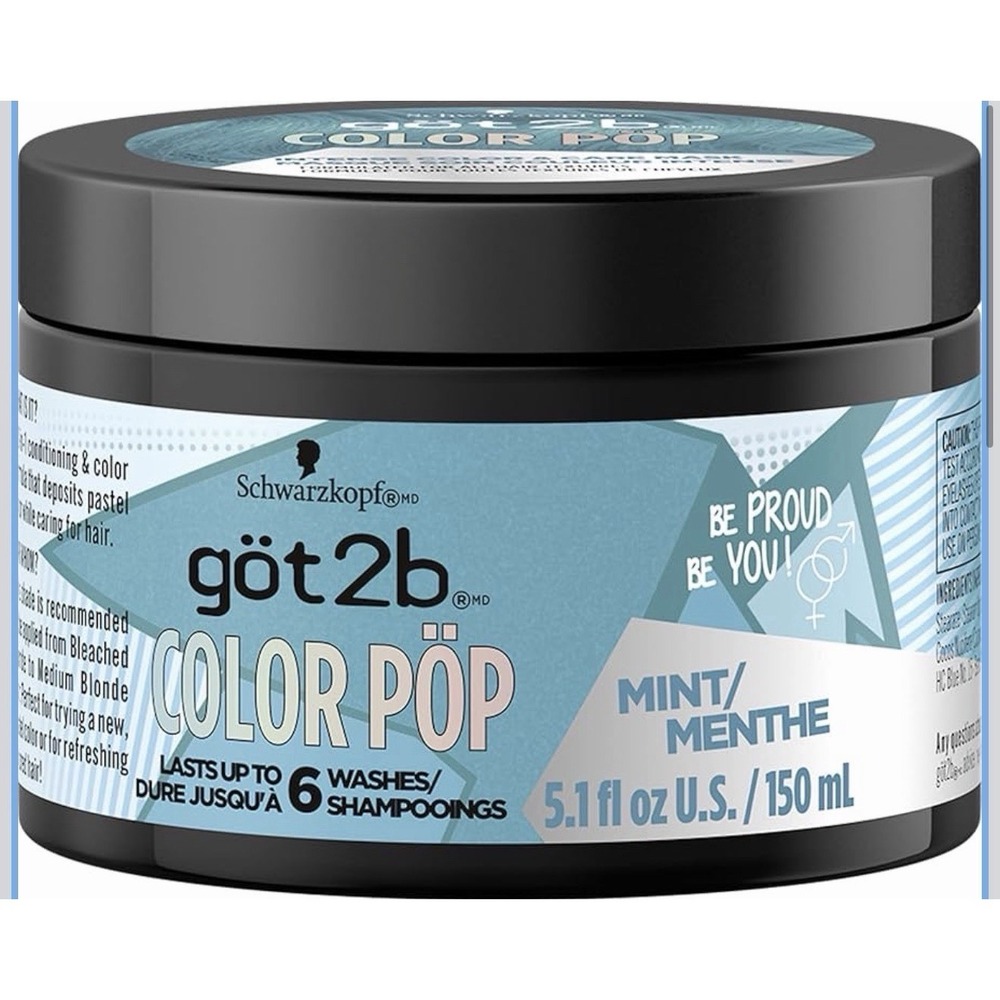Got2B Color Pop Semi-Permanent Hair Color Mask, Blue, 5.1 oz - Brand New